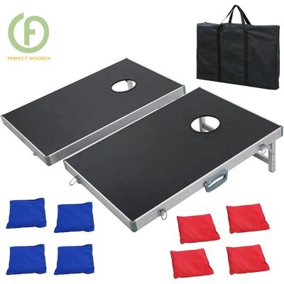 China All 8+ Aluminum Foldable Cornhole Game Set Bean Bags Toss Game For Outdoor Game for sale