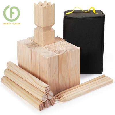 China Wooden Sport Toy Outdoor Natural Color Kubb Yard Games Kubb Game Set for sale