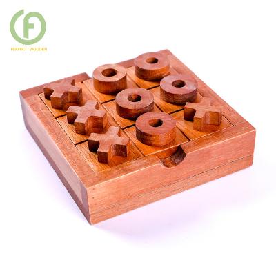 China Toy Wooden Outdoor Mini Tic Tac Toe Educational Game Of Nothings And Crosses With Wood Case XO for sale