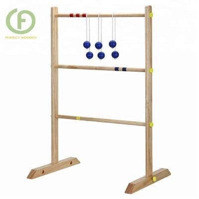 China Outdoor Game Premium Wooden Ladder Golf Game Set With 6 Balls And Carry Case for sale