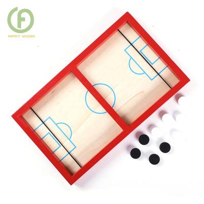 China Puck Solid Wood Customized High Quality Factory Solid Wood Sling Hockey Match For Entertainment Board Kids Family Outdoor Indoor Game for sale