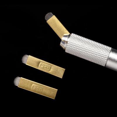 China Hot Sale PCD 1410U Microblade Permanent Gold Tattoo Eyebrow Needle for sale