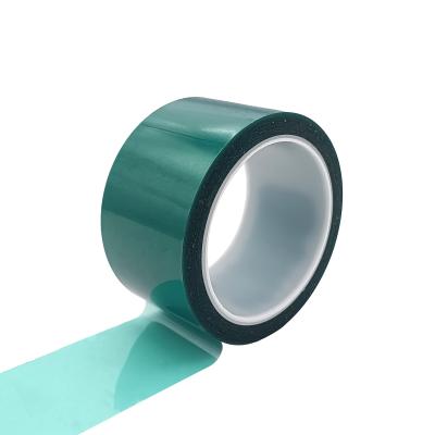 China Heat Resistant Wholesale Silicone Protective Coating Powder Adhesive Film Green Pet High Temperature Polyester Tape for sale