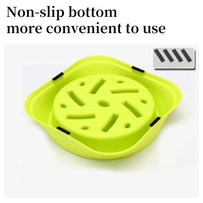 China Easy Clean Plastic Slow Round Pet Food Bowl Anti-Clog Round Slow Dog Food Bowl for sale