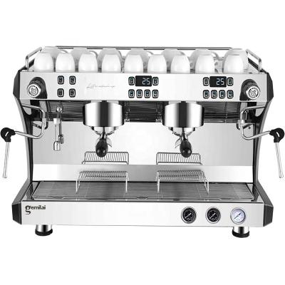 China Hotel Nibu Commercial Cafe Equipment Double Head Italian Semi Automatic Espresso Maker Coffee Machine for sale