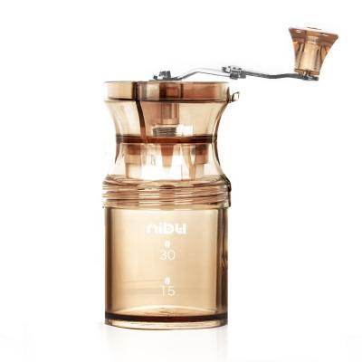 China Durable NIBU Mini Coffee Conial Bean Ceramic Burr With Adjustable Setting Coffee Grinder Portable Handheld Manual Coffee Grinder for sale