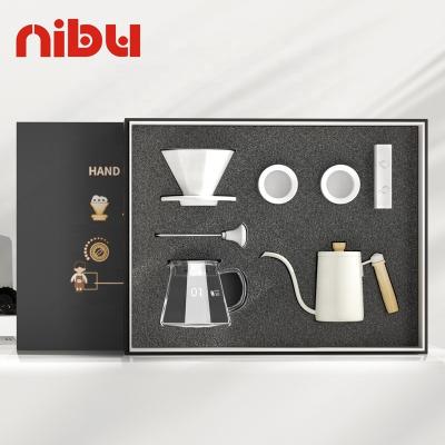 China NIBU Viable Portable Brewing V60 Coffee Maker Pour Over Vintage Ceramic Drip Set Kit Gift with Cup Coffee Set for sale