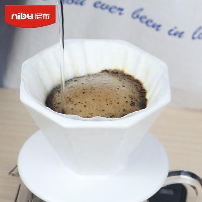 China Durable Nibu Coffee Strainer Drip Cup Outdoor Filter With Ceramic Black White V60 Pour Over Stand Coffee Dripper for sale