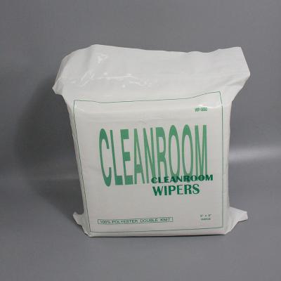 China Industrial Cleanroom 140gsm 7inch polyester cleanroom 100 Microdenier dry cleaning cloth, non sterile for semiconductor for sale