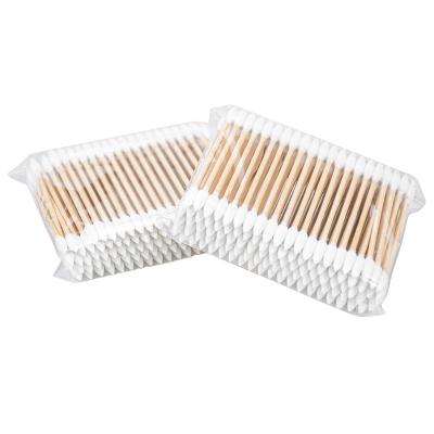 China Organic Reusable Bamboo Biodegradable Ear Cleaning Swab 100% Wooden Cotton Swabs for sale