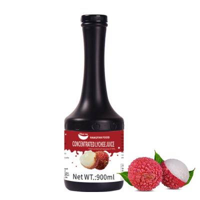 China Food Grade Liquid Fruit Flavor Concentrated Juice Milk Tea Ingredients Lychee Flavored Syrup 900ml for sale