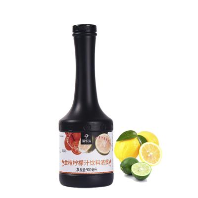 China Best Wholesale Price Bubble Tea Plastic Bottle 65 900ml Natural Kumquat Lime Juice Brix Aromatic Concentrate for sale