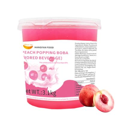 China OEM/ODM/OBM/Training Bubble Tea 450g Peach Juice Boba Pearl Jelly Balls Ingredients Taiwan Popping Boba for sale