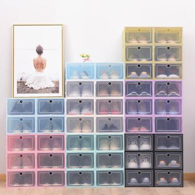 China Viable Wholesale Custom Transparent Shoe Box For Home Cabinet Hot Sale Products Storage Clear Shoe Boxes Stackable for sale