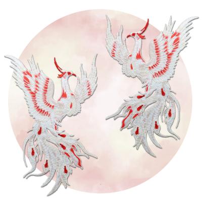 China Chinese Classical Style Handmade Sew-on Flying Patches Pretty Phoenix Pattern Patches For Clothes Luggage Applique Patches Badge for sale