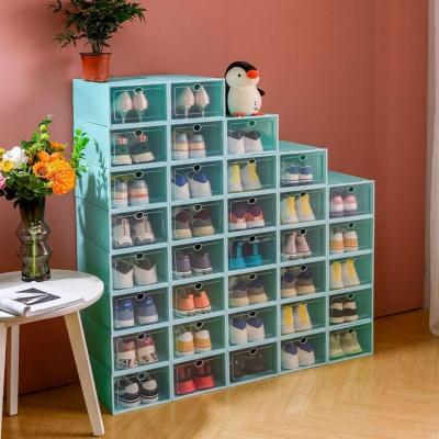 China Durable Moistureproof and Dustproof Shoe Thickened Transparent Stackable Shoebox Artifact Storage Box Single Shoe Box Plastic for sale