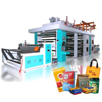 China Plastic Woven Flexographic Machine Factory 6 Colors High Speed ​​Center Drum Bag Flexo Printer Printing for sale