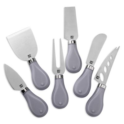 China New Sustainable High End Classic Kitchen Cheese Tools Stainless Steel Cutlery 6-Piece Cheese Knife Set From Amazon for sale