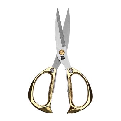 China YQ Factory Direct Sale Alloy Heavy Duty Gold Handle Meat Scissors Stainless Steel Kitchen Scissors for sale