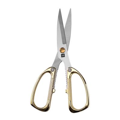 China Factory wholesale high quality alloy gold plating YQ alloy + handle stainless steel scissors for kitchen for sale