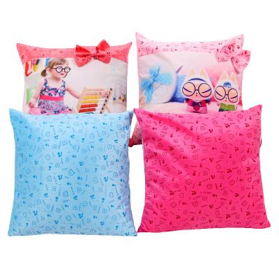 China Hotel Design 40*40cm Diy Decorative Plush Pillow Case Cover Sublimation Pillow Short Shape for sale