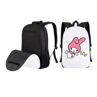 China Waterproof Black Color 40x28cm/11.2x16inch Custom Sublimation Empty Book Bag Adult Backpack For Gifts for sale