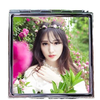 China Custom Custom Square Sublimation Blank Photo Printing Compact Mirror For Gifts for sale