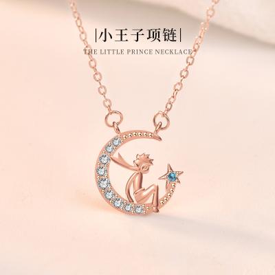 China Fashion Design 925 Sterling Silver Little Prince Christmas Original TRENDY Necklace Pendant Jewelry For Present Christmas Gift Engagement for sale