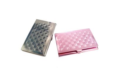 China Diseño rosado elegante de moda de la caja que lleva de la tarjeta de visita de aluminio en venta