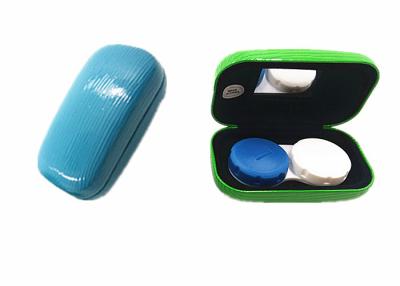 China Colorful PU Leather Contact Lens Case Custom Contact Case Holder With Mirror for sale