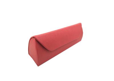 China Black / Red Leather Reading Glasses Cases for Adults And Kids 158 x 38 x 55mm for sale