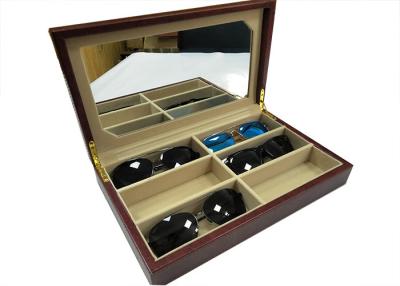 China Vintage Handmade Eyewear Display Case / 6 Pairs Sunglasses Display Box for sale