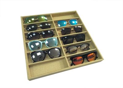 China Eco-friendly Linen Sunglasses Display Tray / Eyeglasses Storage Case for sale