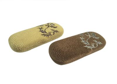 China Slim Plush Embroidery Hard Durable Optical Glasses Case Reading Eyeglasses Box for sale