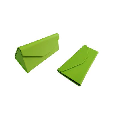 China Green Foldable Triangle Storage Glasses Case Sunglasses Packaging Box for sale