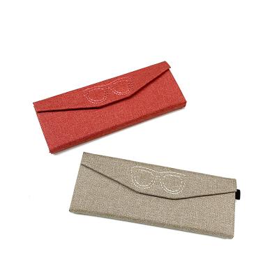 China Customized printed manufacturer soft linen reading eyeglasses case for sale