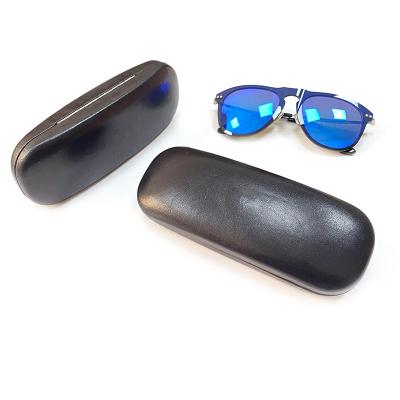 China Pure colour Pu Leather Eyeglasses Case Hard Metal Optical Glasses Case sunglasses case for sale