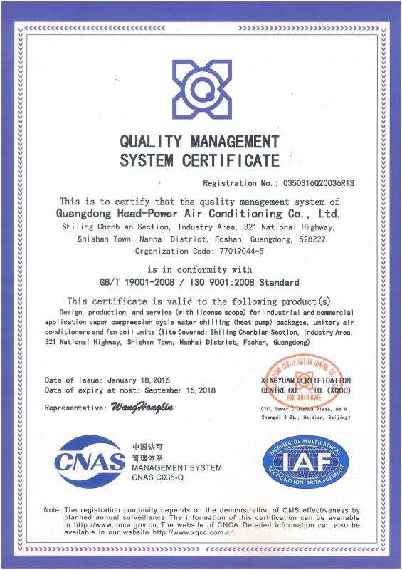 ISO9001:2008 - Lingdo Industrial Limited