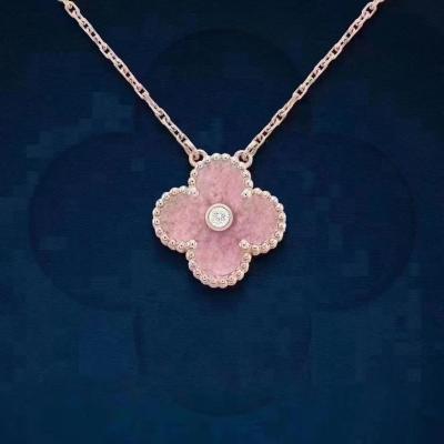 China XULONG S925 Silver 2021 New VAC Four Leaf Clover Rose Shell Pendant Female Jewelry Necklace CLASSIC High Quality Natural Lucky Agate for sale