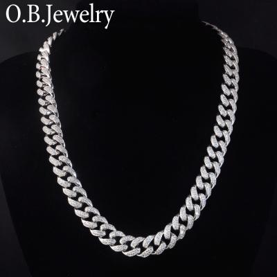 China Hot Selling Hiphop OB Jewelry-2020 Cuban Link Choker Plating Hip Hop Jewelry Silver Necklace For Men for sale