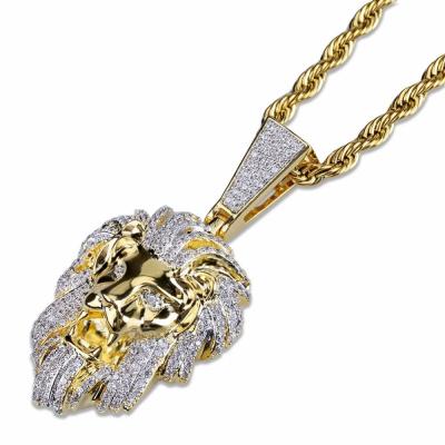 China From Hiphop OB Jewel-Europe Small MOQ Lion Shape Jewelry Real Gold Plating Hip Hop Jewelry Men's Style for sale