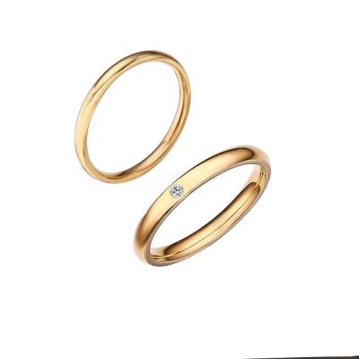 China In current wholesale price retails crystal diamond rose steel gold plated stainless steel gold rings women for sale