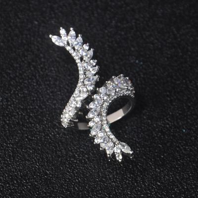 China FASHIONABLE Handmade Clear Silver Color Stone Zircon Rings Adjustable Size Rings Jewelry For Ladies for sale