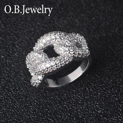 China FASHIONABLE Trendy Twist Shaped Women's Jewelry Rings Imitation Diamond Trendy Rings For Women for sale