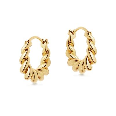 China Fast Delivery Hot Selling French Gold Plating Clip Earrings Jewelry Twist Circle Earrings Jewelry For Women for sale