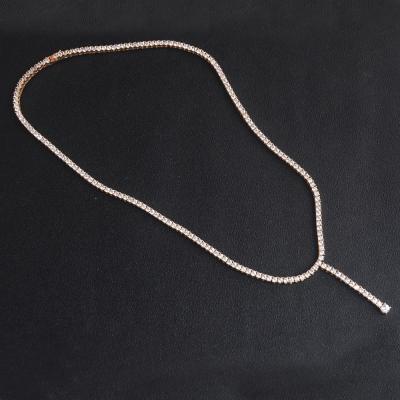 China Newest Miss Jewelry Designs CLASSIC Crystal Zircon Tennis Necklace 2.5MM Necklace Chain Clear AAAAA for sale