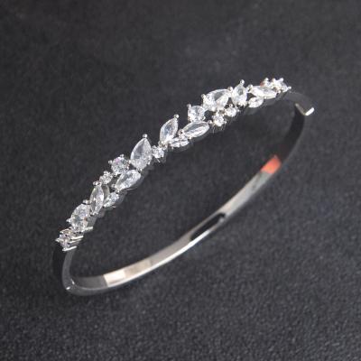 China FASHIONABLE Luxury Zircon CZ Diamond Bracelet For Women Custom Color Zircon Bracelet Bangle OB Silver Bracelet for sale