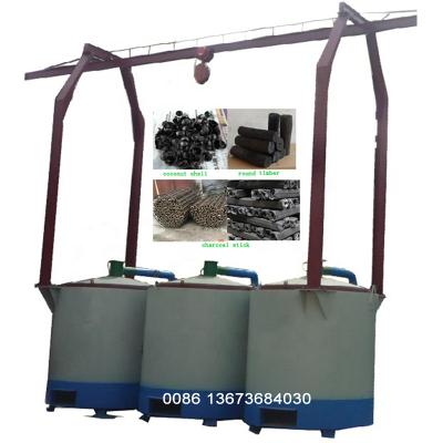 China Different model and can be customized horizontal airflow crane type charcoal carbonization furnace also for corn cop for sale