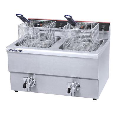 China Temperature Limiter Kitchen Commercial Equipment Electric Deep Fryer with 2-Tank 2-Basket for Sale for sale