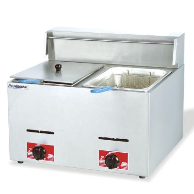 China Commercial Restaurant Kitchen Equipment 2-Tank 2-Basket Gas Deep Fryer Price for sale